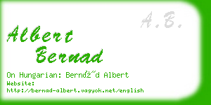 albert bernad business card